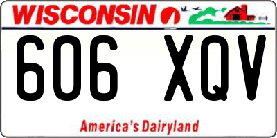 WI license plate 606XQV