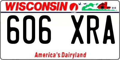 WI license plate 606XRA