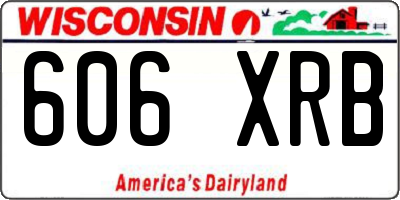 WI license plate 606XRB