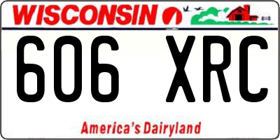 WI license plate 606XRC