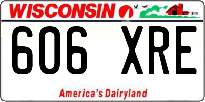 WI license plate 606XRE