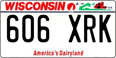 WI license plate 606XRK