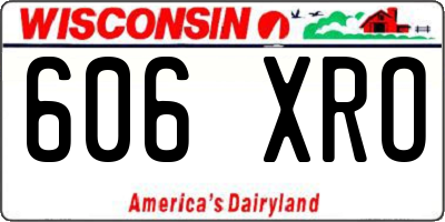 WI license plate 606XRO