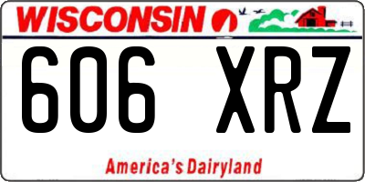 WI license plate 606XRZ