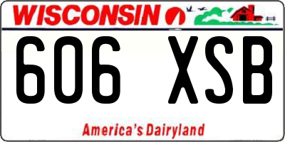 WI license plate 606XSB