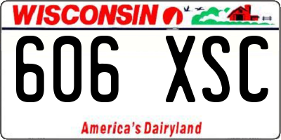 WI license plate 606XSC