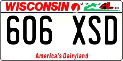 WI license plate 606XSD