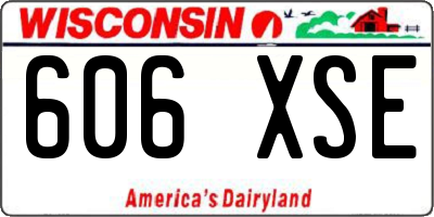 WI license plate 606XSE