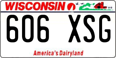 WI license plate 606XSG