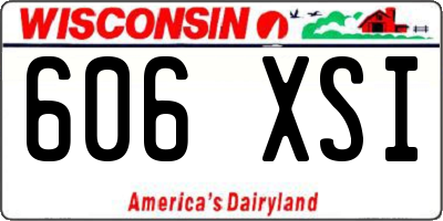 WI license plate 606XSI