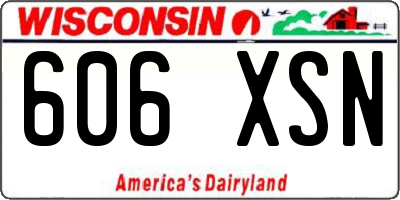 WI license plate 606XSN