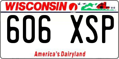 WI license plate 606XSP