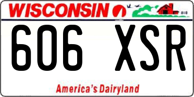 WI license plate 606XSR