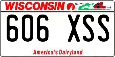 WI license plate 606XSS