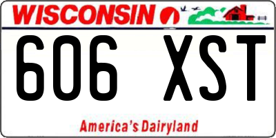 WI license plate 606XST
