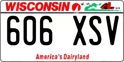 WI license plate 606XSV