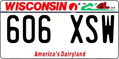 WI license plate 606XSW