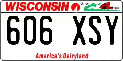 WI license plate 606XSY