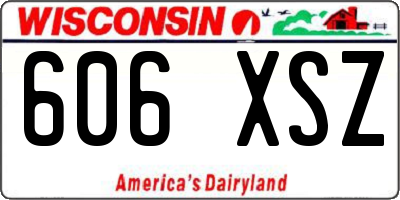 WI license plate 606XSZ