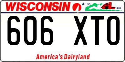 WI license plate 606XTO