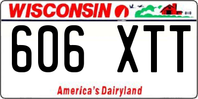 WI license plate 606XTT