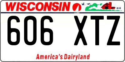 WI license plate 606XTZ