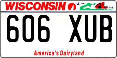 WI license plate 606XUB