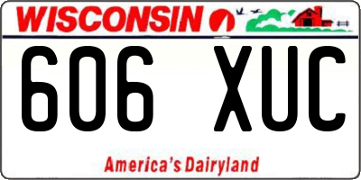 WI license plate 606XUC