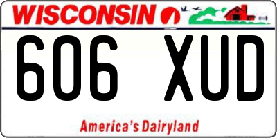 WI license plate 606XUD
