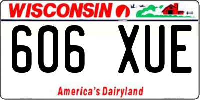 WI license plate 606XUE