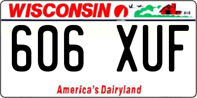 WI license plate 606XUF