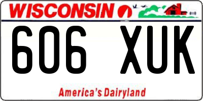 WI license plate 606XUK