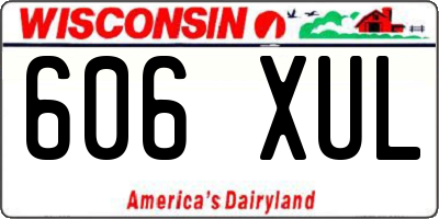 WI license plate 606XUL