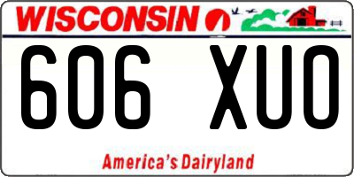 WI license plate 606XUO
