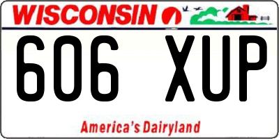 WI license plate 606XUP