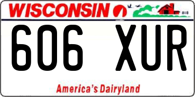 WI license plate 606XUR