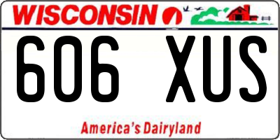 WI license plate 606XUS