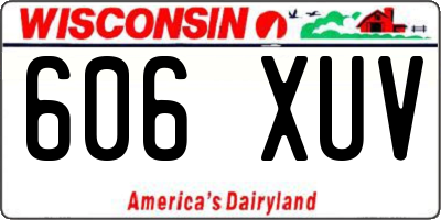 WI license plate 606XUV