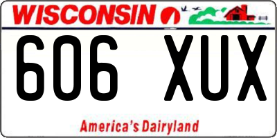 WI license plate 606XUX