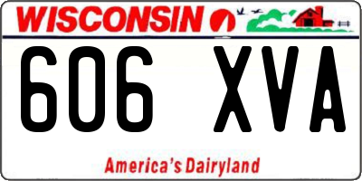 WI license plate 606XVA