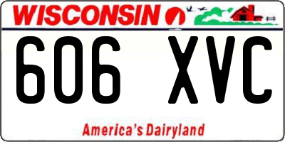 WI license plate 606XVC