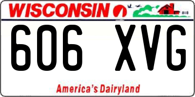 WI license plate 606XVG