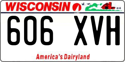 WI license plate 606XVH