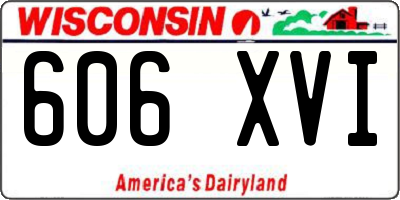 WI license plate 606XVI