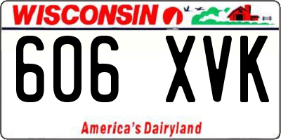 WI license plate 606XVK