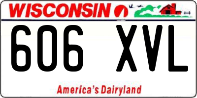 WI license plate 606XVL