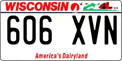 WI license plate 606XVN
