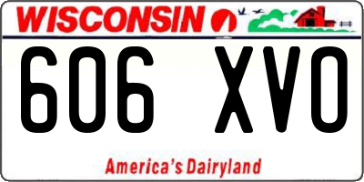 WI license plate 606XVO