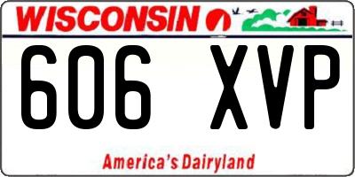 WI license plate 606XVP