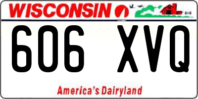 WI license plate 606XVQ